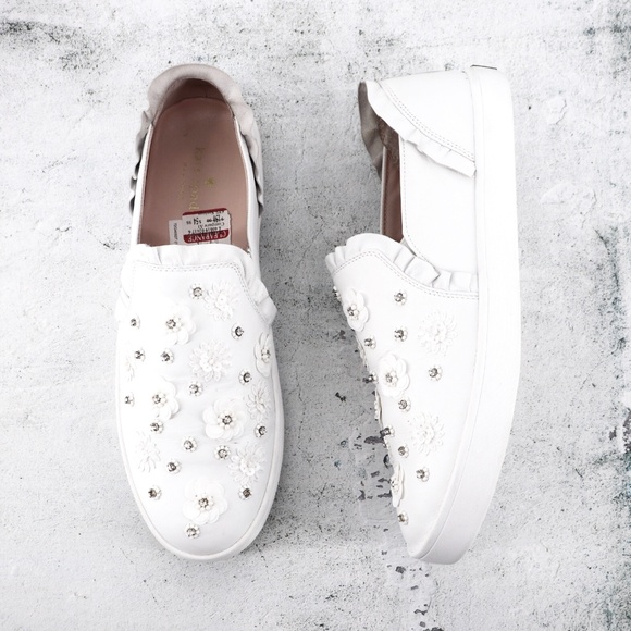kate spade Shoes - Kate Spade Louise Leather Embellished Sneaker 9.5